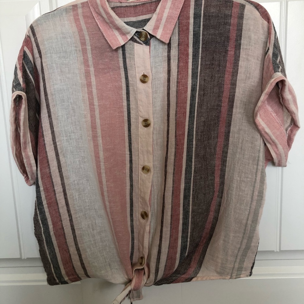 Altard state cropped tie front tee